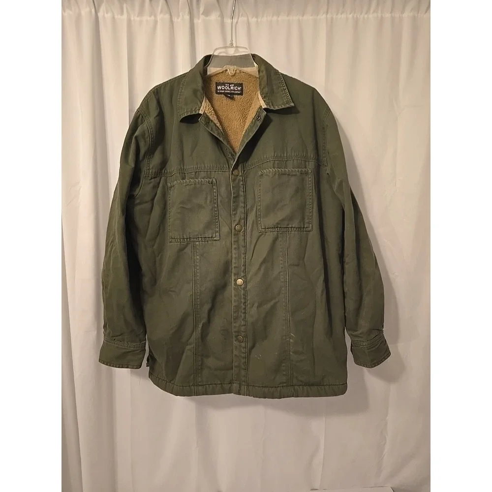 Vintage 1990's Woolrich Men's Field Barn Jacket Olive Green Size Large
